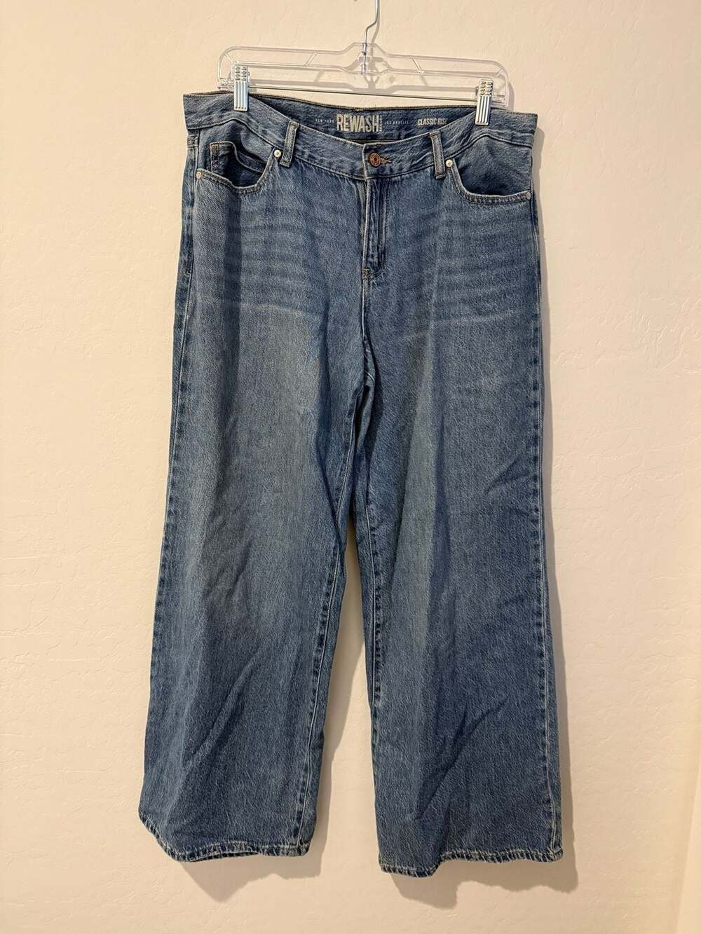 Rewash Classic Rise Wide Leg Denim Jeans